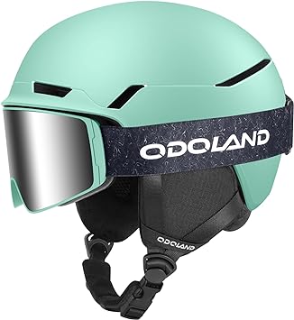 Odoland Ski Helmet Goggles Set, Snowboard Helmet Protective Glasses, Adjustable Size Ventilation System, PC Shell and Protective EPS Foam Snow Helmet for Men Women Youth, Goggles Compatible