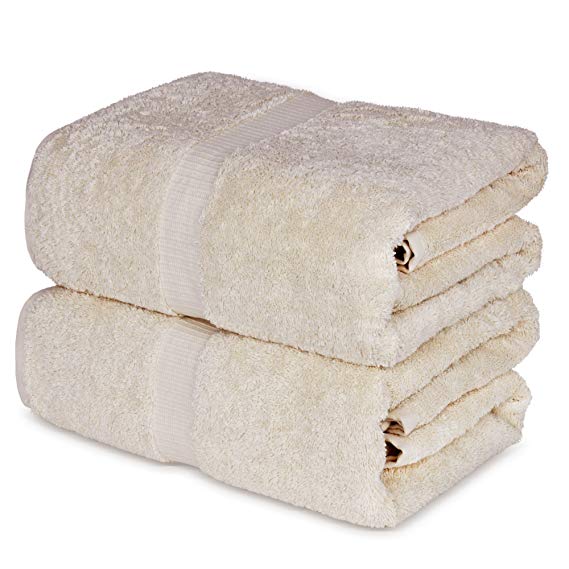 Luxury Super Soft Premium Cotton Bath Sheets, 700 GSM, 35 x 70 inches (Set of 2, Ivory)