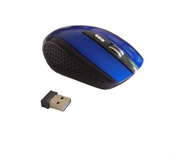 Luoke 2.4G Wireless Portable Mobile Mouse Nano Receiver (Blue)