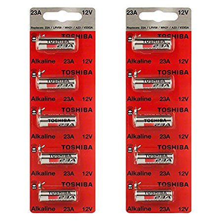 Toshiba Alkaline A23S A23 GP23AE MN21 23GA 12 Volt Battery (10 Batteries)