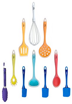 Ozeri 11-Piece All-In-One Silicone Utensil Set, Multicolor