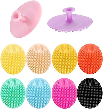 10PCS Silicone Facial Cleansing Brush,Super Soft Face Scrub Clean Brush, Acne Blackheads Removing Handheld Face Scrubber,for Sensitive, Delicate, Dry Skin