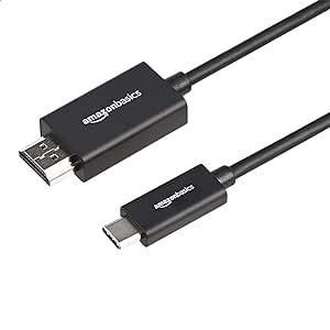 Amazon Basics Premium Aluminum USB-C to HDMI Cable Adapter (Thunderbolt 3 Compatible) 4K@60Hz - 1.83-m