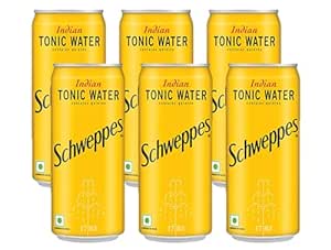 Schweppes Indian Tonic Water | Contains Quinine | Refreshing Mixer with Bitter Taste | Recyclable Can, 300 ml (Pack of 6)