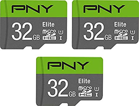 PNY 32GB Elite Class 10 U1 microSDHC Flash Memory Card 3-Pack