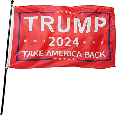DANF Donald Trump for President 2024 Take America Back Flag Red 3x5 Foot with Grommets