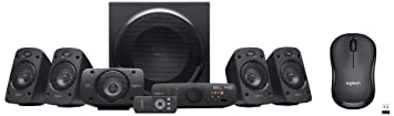 Logitech Z906 5.1 Channel Surround Speaker System & M221 Wireless Mouse, Silent Buttons, 2.4 GHz with USB Mini Receiver, 1000 DPI Optical Tracking, 18-Month Battery Life- Charcoal Grey