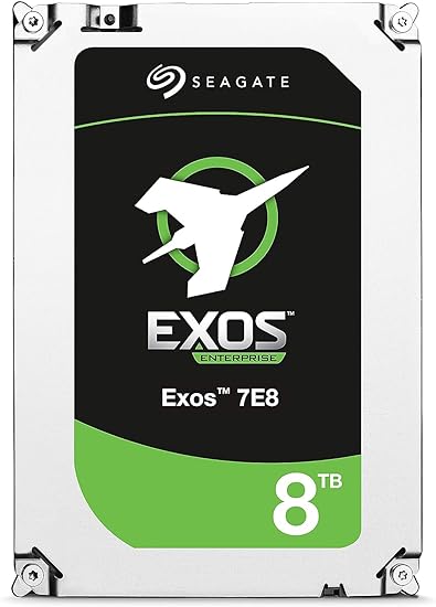 Seagate Exos 7E8 8TB Enterprise Capacity HDD - 7200 RPM, 256MB Cache, SATA III 6 Gb/s Interface, 3.5" Internal Hard Drive, Crypto Chia Mining - ST8000NM0055