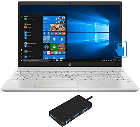 HP Pavilion 15-cs3065cl Home and Business Laptop (Intel i7-1065G7 4-Core, 16GB RAM, 1TB PCIe SSD, Intel Iris Plus Graphics, 15.6" Touch Full HD (1920x1080), WiFi, Win 10 Home) with USB3.0 Hub