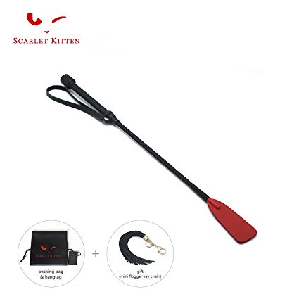 SCARLET KITTEN Riding Crop Horse Whip Spanking with Leather Slapper Jump Bat