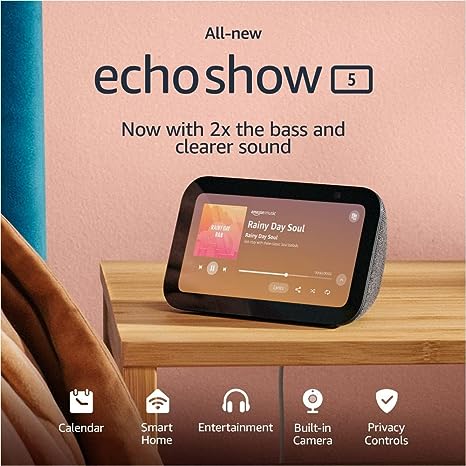 All-new Echo Show 5 (3rd Gen, 2023 release) - Charcoal   4 months of Amazon Music Unlimited FREE