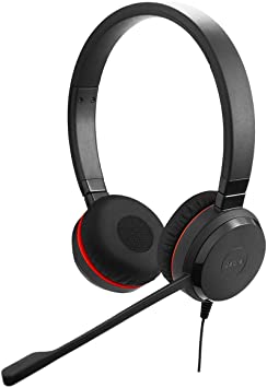 Jabra Evolve 30 MS Stereo Headset – Microsoft Certified Headphones for VoIP Softphone with Passive Noise Cancellation – USB-Cable with Controller – Black