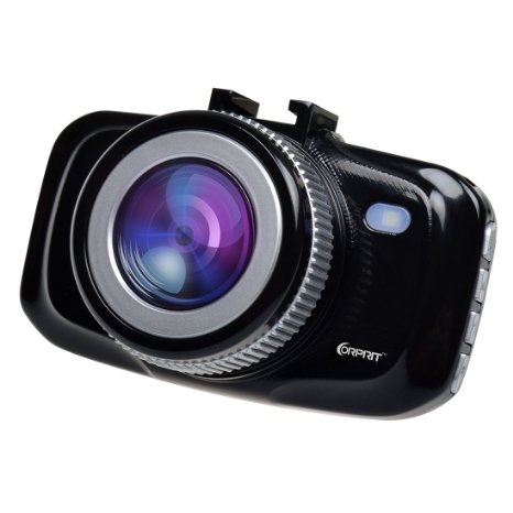 Corprit Advanced F2.0 Big Eye Dashboard Camera Black - Full HD 1080P H.264, 2.7" LCD, G-Sensor, LDWS, FCWS, Parking Monitor, Motion Detection, support Max 64GB micro SD card
