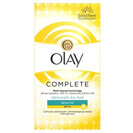 Olay SPF15 Complete Lightweight 3-in-1 Moisturiser Day Fluid Sensitive, 100 ml