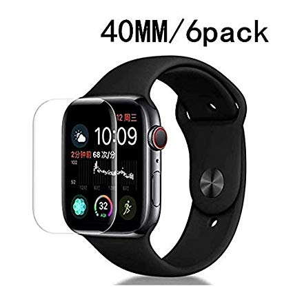 Apple Watch 40MM [6-Pack], LuettBiden - [Bubble Free ][Easy Installation] 3D PET HD Screen Protector Film Compatible Apple Watch 40MM