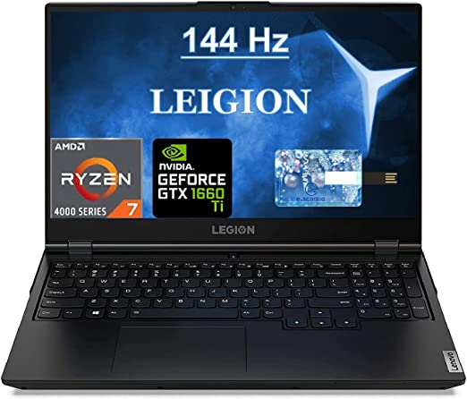 Lenovo Legion 5 Gaming Laptop, 15.6" FHD (1920x1080) IPS Screen, 144Hz, AMD Ryzen 7 4800H Processor, 32GB DDR4, 1TB PCIe SSD, NVIDIA GTX 1660Ti, Windows 10, Backlit Keyboard Black, E.S Holiday USB