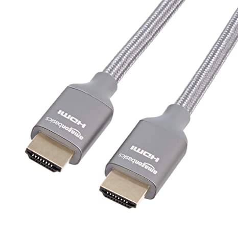 AmazonBasics Premium High-Speed 8K HDMI Cable, Dark Gray - 6 Feet