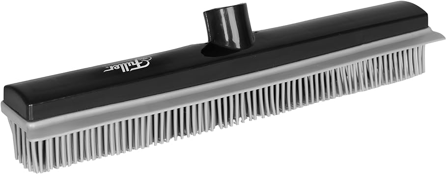 Fuller Brush Rubber Broom Head – for Carpets Floors Stairs Upholstery – Electrostatic Action Removes Pet Hair Lint Fuzz Dirt Particles – Built-in Squeegee Tackles Wet Messes (Broom Head)