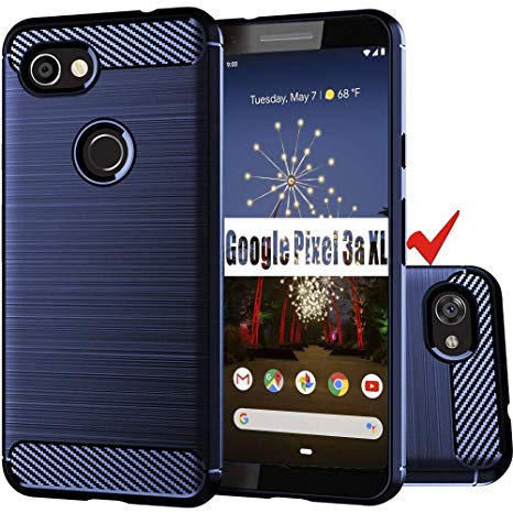 Google Pixel 3 Lite XL Case, Google Pixel 3a XL Case,HNHYGETE Soft Slim Shockproof Anti-Fingerprint Full Protective Phone Cases for Google Pixel 3 Lite XL (Blue)