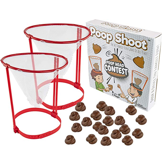 Fairly Odd Novelties Poop Shoot! Head Hoop Contest!  The Hilarious White Elephant Gag Gift for Poop Emoji Enthusiasts Funny Crazy Unique Poop Game