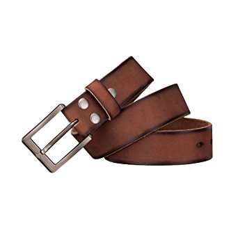 Men's Leather Dressing Belt Casual Belt by Italy First Layer of Cow Leather-1.5" Width