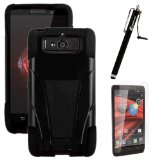 DROID Mini Case Dual Layer Shell STRIKE Impact Kickstand Case with Unique Graphic Images for Motorola DROID Mini XT1030 Verizon from MINITURTLE  Includes Clear Screen Protector and Stylus Pen - Black