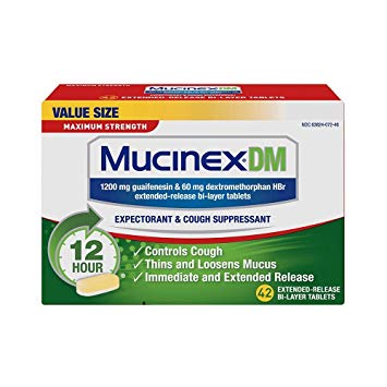 Mucinex DM Maximum Strength 12-Hour Expectorant and Cough Supressant Tablets 42 Count