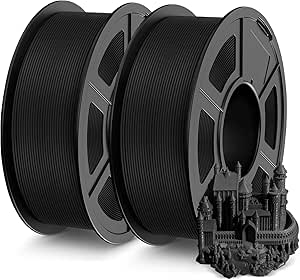 SUNLU PLA 3D Printer Filament, No String PLA Filament 1.75mm, Neatly Wound AntiString PLA 3D Printing Filament, Fast Printing for 3D Printer, Dimensional Accuracy  /- 0.02 mm,1KG,APLA Black Black