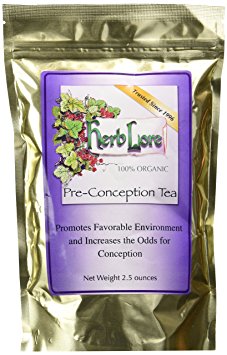Herb Lore Organic Pre-Conception Fertility Tea For Women - 2.5 Ounces - Loose Leaf - Improve Your Chances of Getting Pregnant