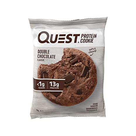 Quest Nutrition Double Chocolate Protein Cookie, High Protein, Low Sugar, High Fibre, Keto Friendly, 12-Count