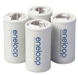 Panasonic BQ-BS2E4SA Eneloop C Size Spacers for Use with Eneloop Ni-MH Rechargeable AA Battery Cells 4 Pack