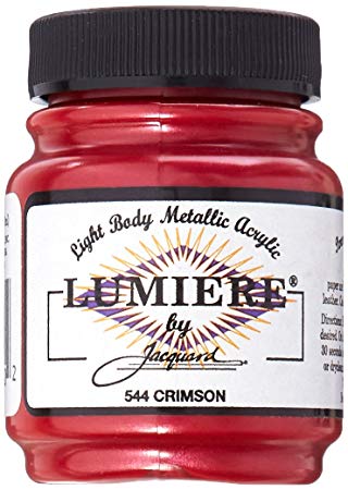 Jacquard Lumiere Metallic Acrylic Paint 2.25 Ounces-Crimson