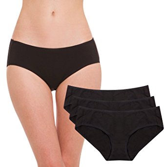 Hesta Women's Organic Cotton Basic Panties/Briefs Underwear 3 Pack