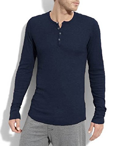 Bottoms Out Mens Solid Thermal Henley Long Sleeve T-shirts - Colors and Sizes Available