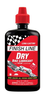 Finish Line DRY Teflon Bicycle Chain Lube 4-Ounce Drip Squeeze Bottle