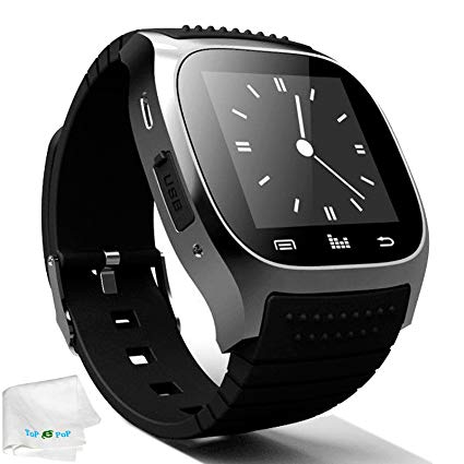 Bluetooth Smart Watch Touch Screen Smartwatch Pedometer Unlocked Wristwatch Fitness Tracker for Android Samsung Galaxy S9 S8 S7 S6 S5 Note 8 5 4 J7 J5 Motorola iPhone 8 7 6S X 5S Men Women Kids Black