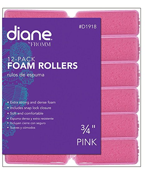 Diane Foam Rollers, Pink, 3/4", 12/bag