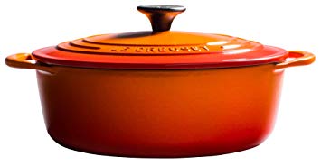 Le Creuset L25453A-222S 2.75 qt. Shallow Cast Iron Dutch Oven, 2.75qt, Flame