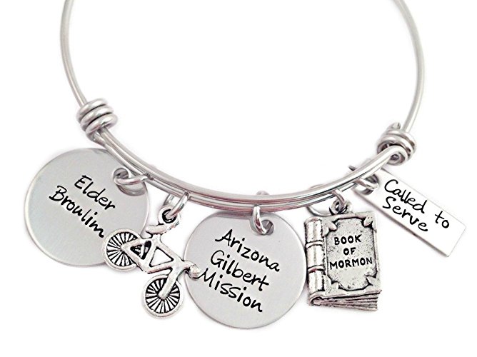 LDS Missionary Bangle Bracelet - Personalized Hand Stamped Jewelry