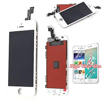 Screen Replacement For iPhone 5S LCD - New Display Touch Screen Digitizer Glass Lens Assembly Free Clear screen protector White