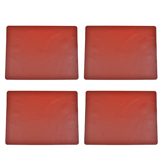 KLOUD City Pack of 4 Silicone Waterproof Anti-skidding Table Mats / Placemats / Baking Mat / Heat Insulation Mats (4 pcs coffee)