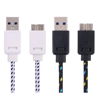 Galaxy S5 Charger 2pcs Lot Pack 3ft1M Nylon Braided Micro USB 30 Data Charger Cable for Samsung Galaxy S5 SV Note 3 Charging Cord Black White