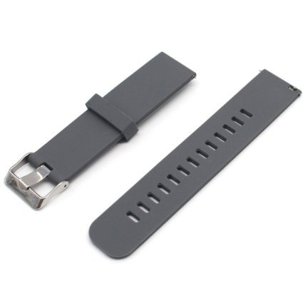 Rerii 22mm Width Silicone Band Strap with Quick-Release Pins for Moto 360 2 46mm / Samsung Gear 2,Gear 2 Neo,Gear 2 Live / LG G Watch W100,R W110,Urbane W150 / Pebble Time & Time Steel