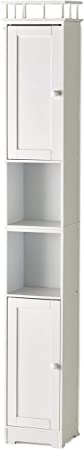 The Lakeside Collection Slim Bathroom Storage Cabinet - Space Saving Organizer - White