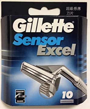 Mens Gillette Sensor Excel Refill Razor Blades - 20 Cartridges