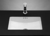 Rectangle Ceramic Undermount Bathroom Sink with Overflow Sink Finish White