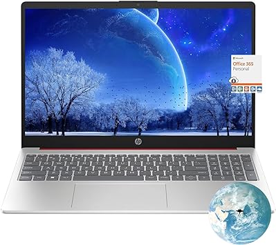 HP Newest 15.6 HD Laptop Computer, Intel Quad-Core Pentium N200 (Up to 3.7GHz, Beat i5-8250U), 8GB RAM, 128GB SSD, WiFi, Webcam, Fast Charge, HDMI, 1 Year Microsoft Office 365, Win 11, w/GM Accessory