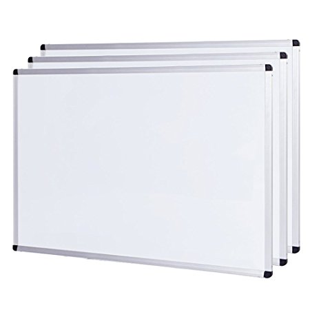 VIZ-PRO Magnetic Dry Erase Board, 24 X 18 Inches,3 Pack, Silver Aluminium Frame