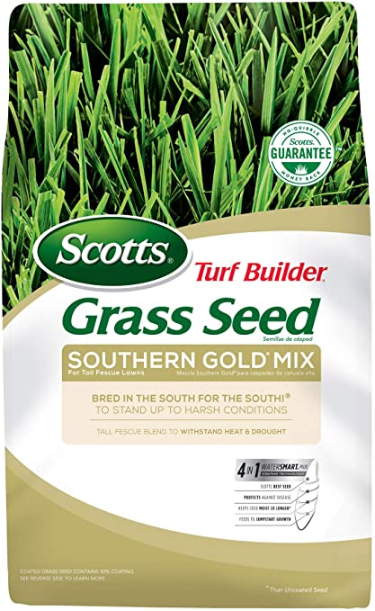 Scotts Turf Builder Grass Seed Southern Gold Mix For Tall Fescue Lawns - 40 lb., Tall Fescue Blend to Withstand Heat and Drought, Covers up to 10,000 sq. ft.