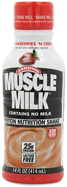 CytoSport Muscle Milk Ready-to-Drink Shake, Strawberries and Creme, 12 - 14 Ounce Containers